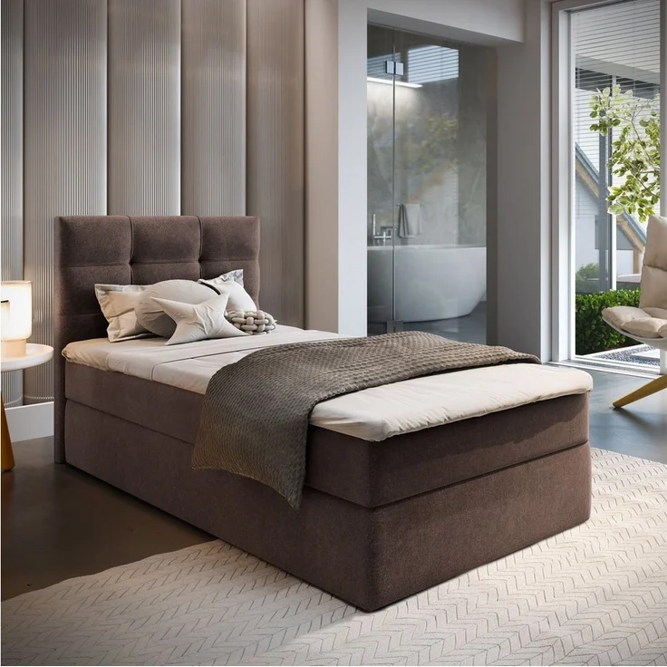 Masseno Boxbett GLOS 100x200 cm mit Bonell Matratze und Topper – Bild 5