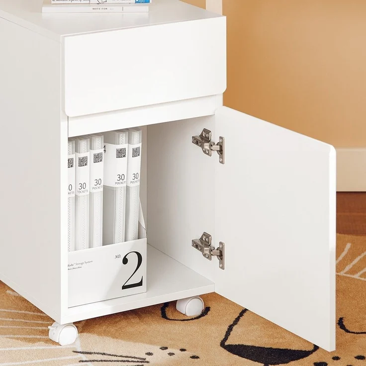 SoBuy ASK05-W Schubladenschrank Büro, MDF, Lackiert, Weiß, 45 x 59 x 45 cm – Bild 6