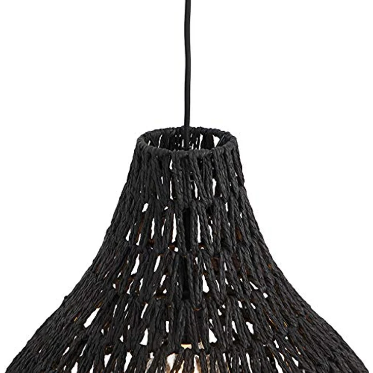 Qazqa Lina Pendelleuchte, Retro Hängelampe in Schwarz, rund, 45 cm, dimmbar für Wohnzimmer – Bild 5