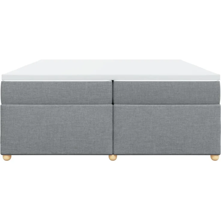 vidaXL Boxspringbett mit Matratze Hellgrau 200x200 cm Stoff 3285401 – Bild 4