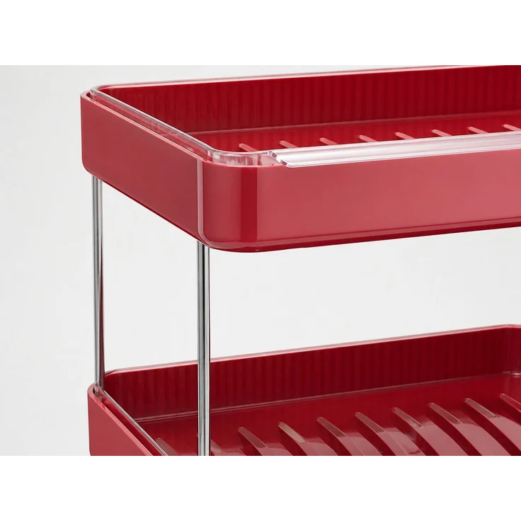 2-stöckiges Tassenregal mit Abtropfschale Rot 33 x 22,5 x 23 cm – Bild 3