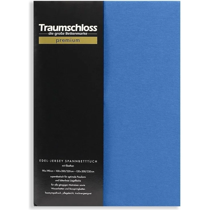 Traumschloss Spannbettlaken Premium, Jersey, Gummizug: rundum, (1 Stück), 165g/m², 95% gekämmte Mako Baumwolle, 5% Elasthan – Bild 1