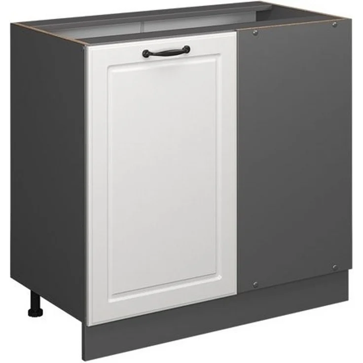 Eckunterschrank R-Line Weiß Landhaus 86 cm ohne Arbeitsplatte Vicco – Bild 4