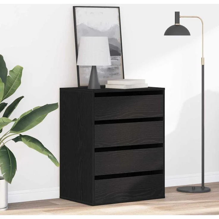 vidaXL Schubladenschrank Schwarz 60 x 41 x 76 cm Holzwerkstoff 868922 – Bild 1