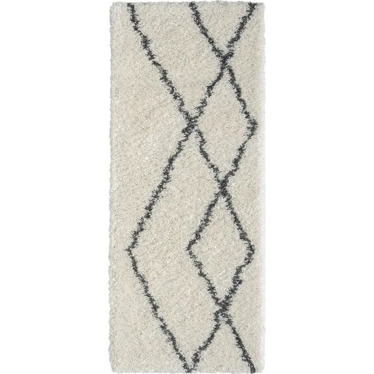 Myflair Möbel & Accessoires Hochflor-Läufer My Shaggy Raute, rechteckig, Höhe: 37 mm, Shaggy, Scandi Rauten Design, leicht glänzend, extra flauschig