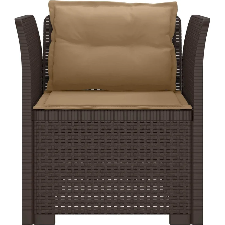 vidaXL 1-Sitzer Sessel mit Kissen Rattan-Look PP Braun 8011874 – Bild 4