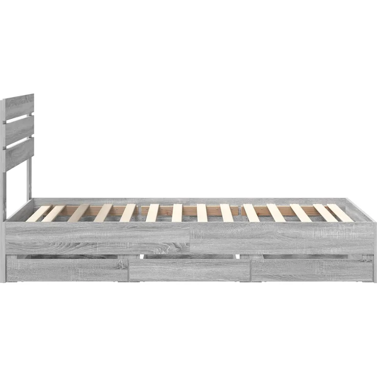 vidaXL Bettrahmen Graues Sonoma 90x190 cm Ingenieurs Holz 3411533 – Bild 8