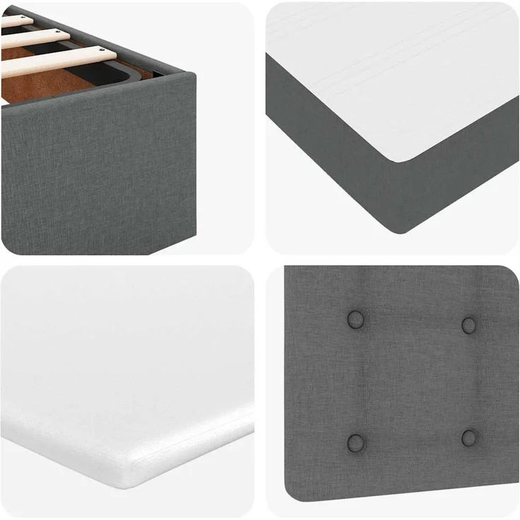 vidaXL Ottoman-Bett mit Matratze Dunkelgrau 120x190 cm Stoff 3311609 – Bild 10