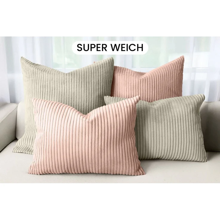 Amilian Dekokissen - Kissen Set 4er - Sofakissen mit Füllung 2x 50x50 + 2x 35x45cm, (4 Stück) Kuschelkissen - Zierkissen mit Kissenfüllung - Couchkissen – Bild 2
