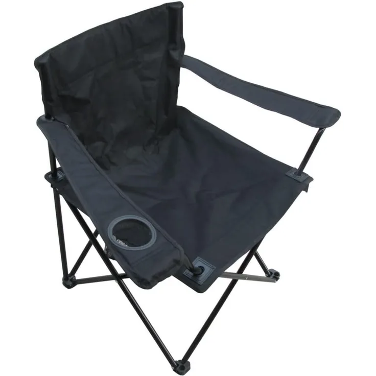 TrendLine Campingstuhl schwarz Klappstuhl Regiestuhl Anglerstuhl Faltstuhl