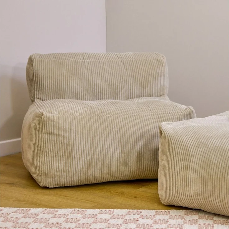 icon Sitzsack Modulares Sessel aus Cord Flauschig „Zen“, Schaumstoff Füllung, für Wohnzimmer, für Schlafzimmer – Bild 2