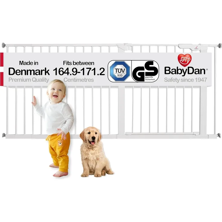 BabyDan Extra breites Schutzgitter für Flur, 164,9–171,2 cm, 8,3 kg
