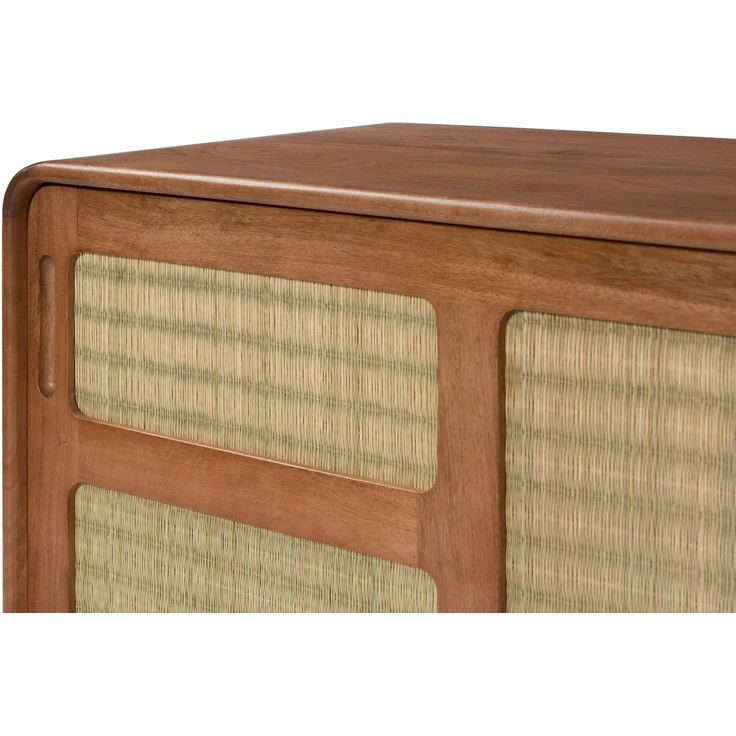 TV-Board Mango/Seegras 180 x 40 x 50 hellbraun lackiert MIZUMI #106 – Bild 4
