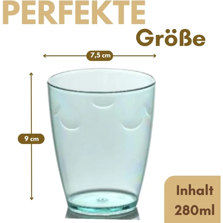 GarPet Becher Trinkgläser Set 8er Camping Wasser Gläser Plastik Acrylglas Kunststoff – Bild 2