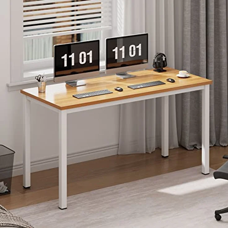 SogesHome Schreibtisch Computertisch 100 x 60 x 75 cm PC Schreibtisch Büro Schreibtisch Workstation für Home Office Schreibtisch Esstisch Konferenztisch – Bild 2