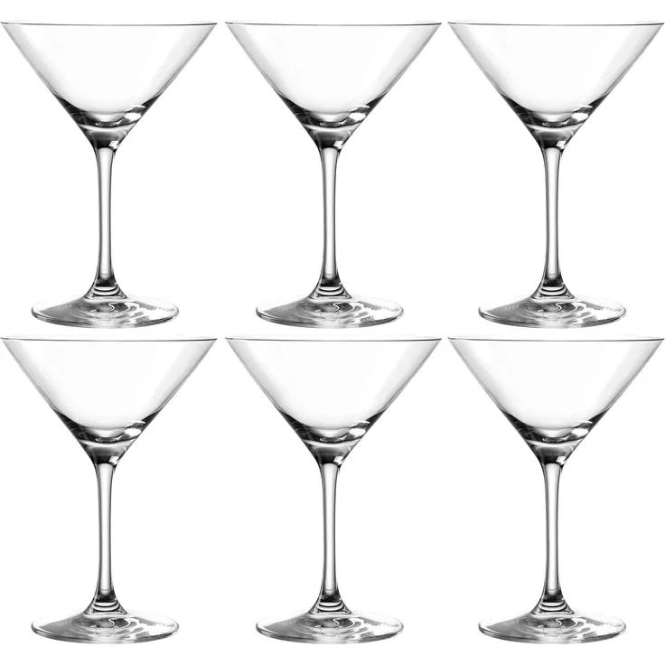 Leonardo Ciao+ Cocktailschale 6er Set, Cocktail Glas, Martiniglas, Extrem Stoßfest, 210 ml, 19835
