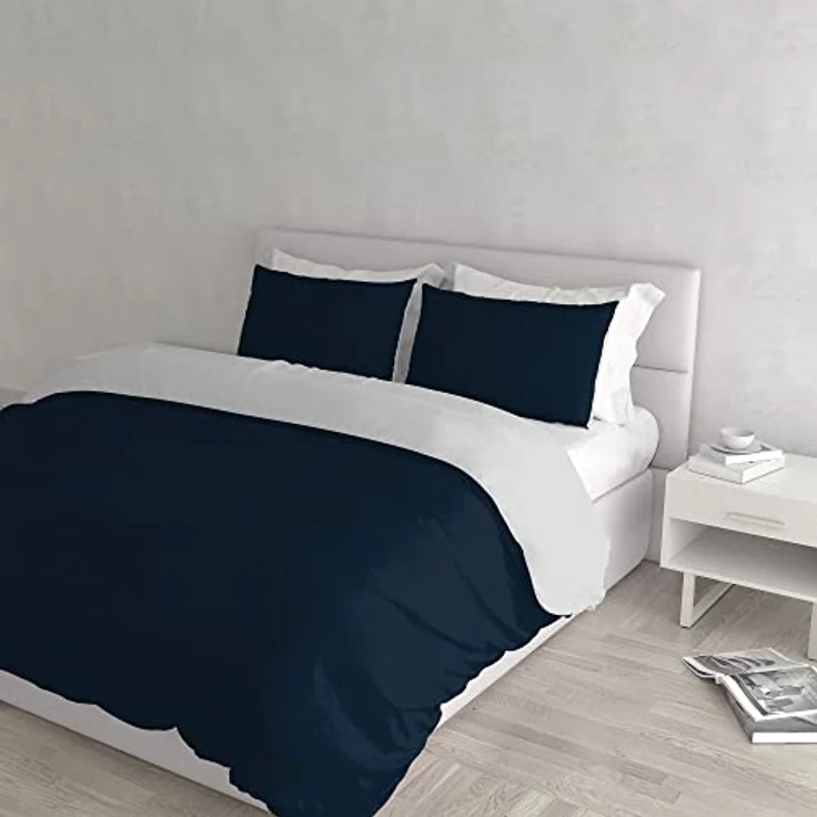 Italian Bed Linen Natural Color Doubleface Bettbezug, 100% Baumwolle, hell Grau/Rauch, Doppelte – Bild 2