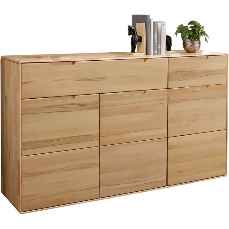 Sideboard >KM-0663< 3 Türen, 2 Schübe, Kernbuche massiv geölt - 149x91x40cm (BxHxT) – Bild 1