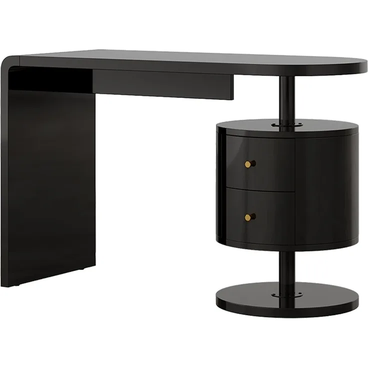 Schminktisch Lara Schwarz Hochglanz 120 cm mit 2 Schubladen Vicco