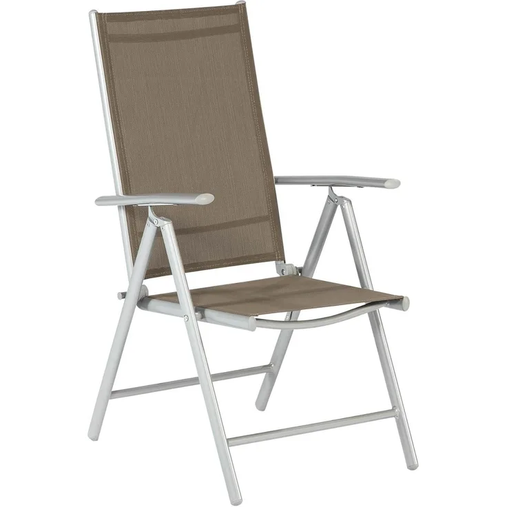 Amalfi Gartensessel, klappbar, silber/taupe, 2er Set