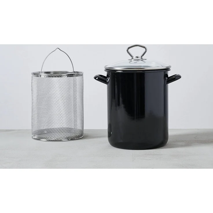 Riess Bräter Riess Eamille Spargeltopf Pastatopf schwarz 16 cm mit Einsatz – Bild 3