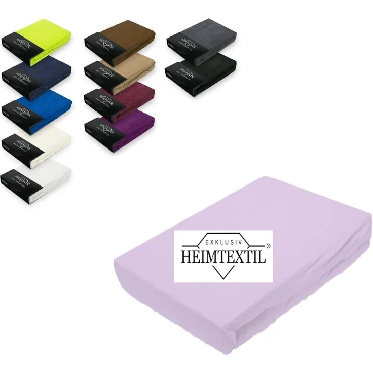 EXKLUSIV HEIMTEXTIL Frottee Spannbettlaken Rundumgummizug Marke 120 x 200 cm Flieder 80% Baumwolle 20% Polyester Öko - Tex Zertifiziert Bed-Sheet Bettlaken Spannbetttuch Topper Leinentuch