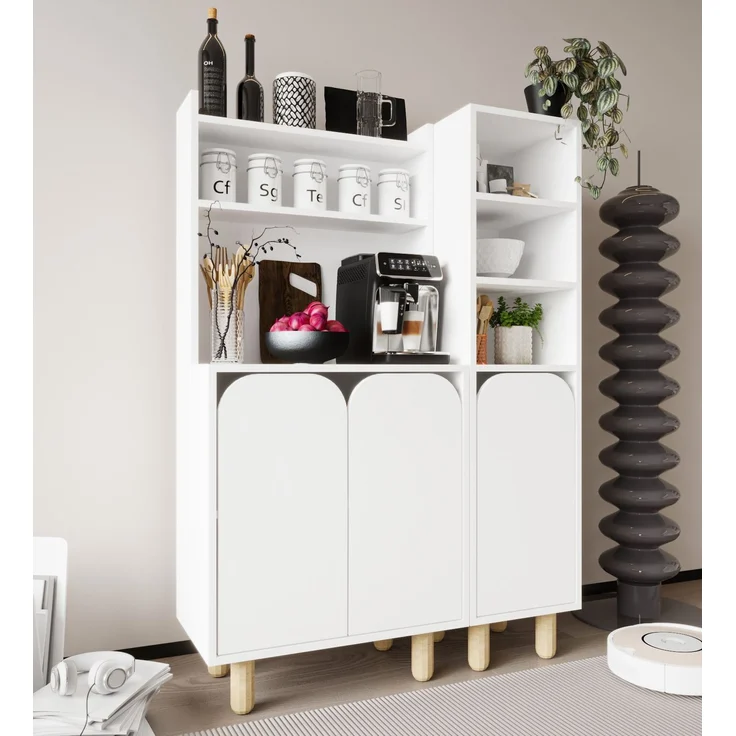 Skye Decor 'Parma 3 - White' Mehrzweckschrank, Weiß, 105 x 155 x 40 cm – Bild 2