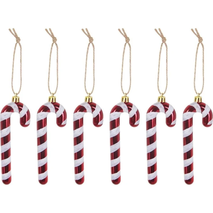 TrendLine Zuckerstangen aus Kunststoff 12cm 6 Stück Candy Cane Weihnachtsdeko – Bild 2