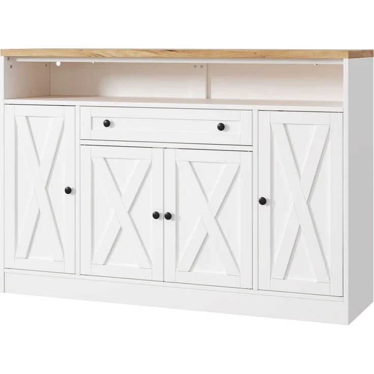 Sideboard 140 x 35 x 95 cm aus MDF mit RGB-LED-Beleuchtung und Schublade – Bild 9
