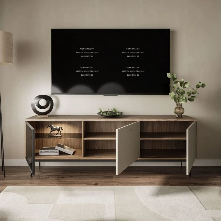 Lookway TV-Schrank ISA TV-Lowboard mit LED-Beleuchtung – Bild 3