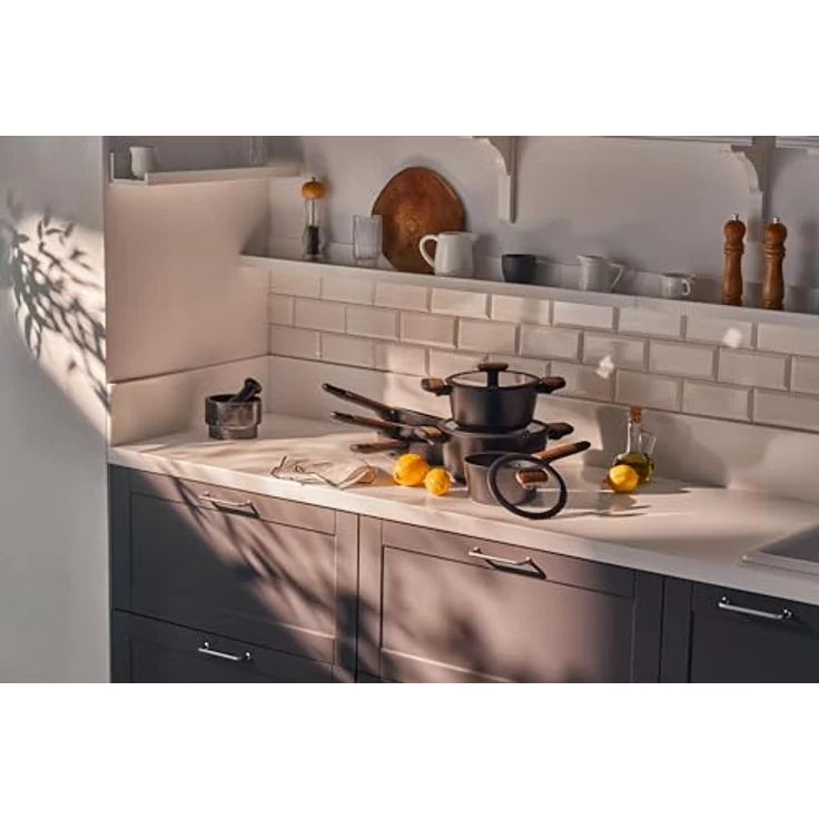RESTO Kitchenware Kochtopf Mon, Bratentopf antihaftbeschichtet und spülmaschinenfest, Aluminium (2-tlg), mit Glasdeckel und stoßdämpfendem Silikonrand, im Geschenkkarton – Bild 8