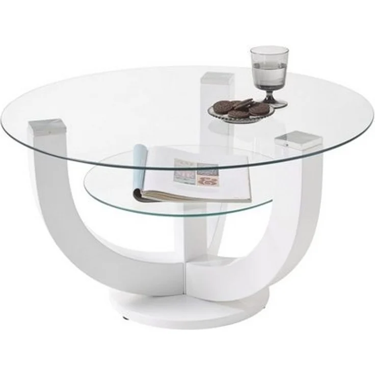 Couchtisch >Denver< (B/H/T: 80x40x80 cm) in weiß, Glas - 80x40x80 (BxHxT) – Bild 2