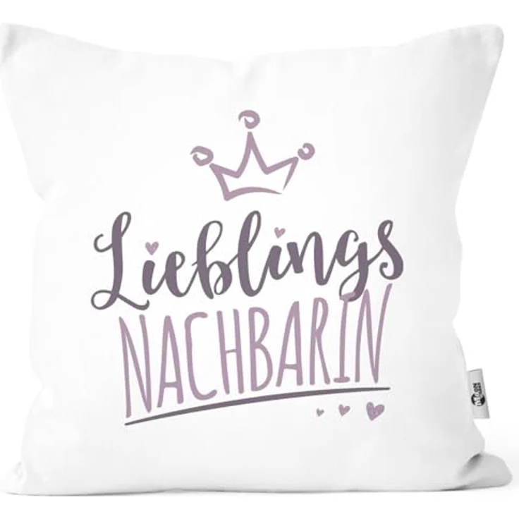 MoonWorks Dekokissen Kissenbezug Kissenhülle Schriftzug Lieblings Kollegin/Nachbarin mit Kronemotiv Geschenk Lieblingsperson Moonworks® – Bild 2
