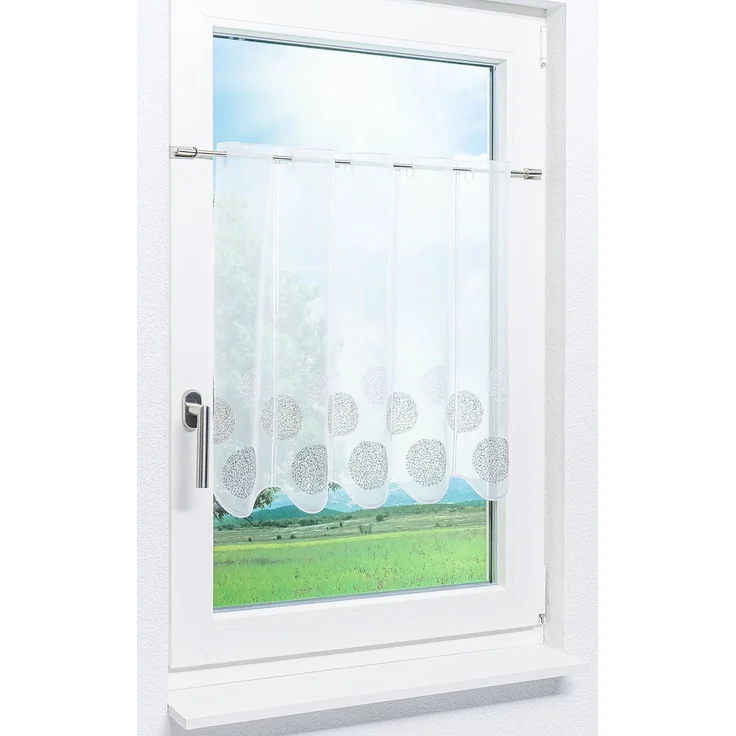 Scheibengardine Lysel - Kringel Muster (Bx H) 176cm * 60cm Braun/grau-braun – Bild 2