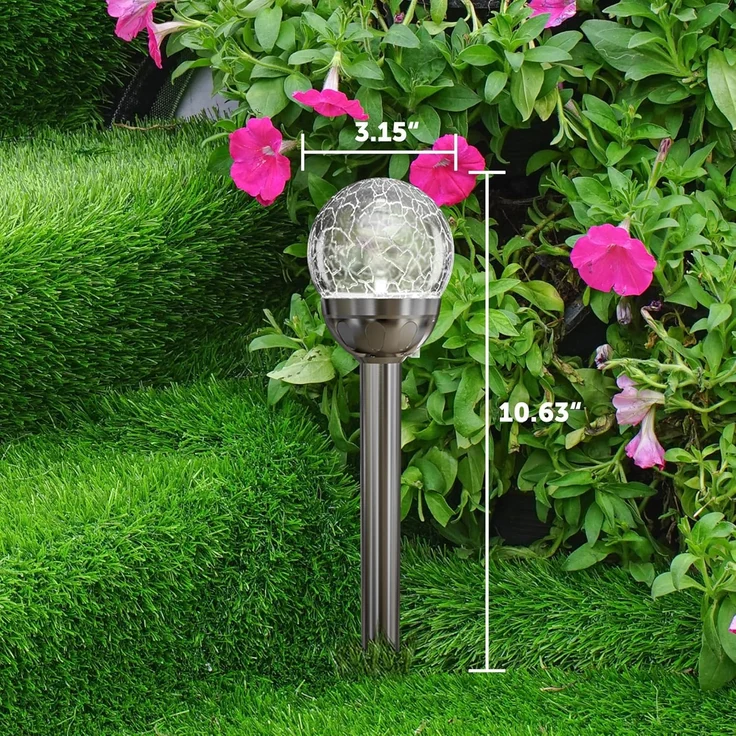 GIGALUMI Solarlampen für außen Garten, Solarleuchten Gartenleuchten Deko, 3 Stück LED Farbwechsel Glaskugel, Wasserdicht Solar licht für außen, Garten, Balkon, Terrasse, Wege, Blumen – Bild 8