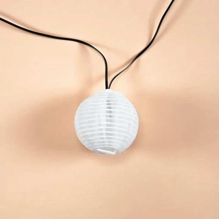 esotec LED Gartenleuchte Solarkette 30 Ballons Lampions 9m +2m Zuleitung 3000K Garten 102184, Dauerlicht oder Blinklicht, ON/OFF, LED fest integriert, 3000K warmweiß, Dauerlicht oder Blinklicht, ON/OFF, solarbetrieben ohne Stromanschluss – Bild 7