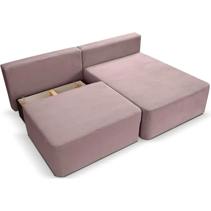 Ecksofa (B/H/T: 213x95x158 cm) in Altrosa – Bild 5