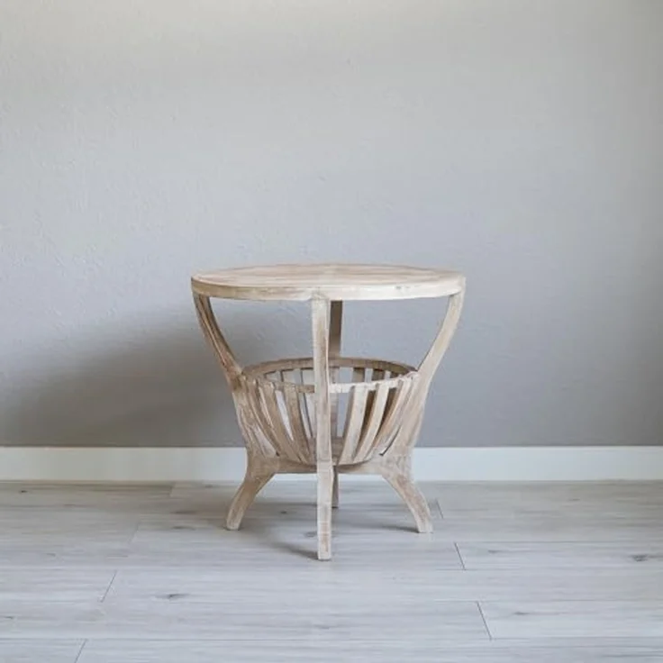 livasia Beistelltisch livasia Couchtisch rund aus Bali, Teakholz Ø 55cm / Höhe 55cm – Bild 7