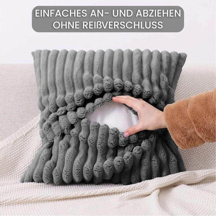 Amilian Dekokissen 2er Set - Zierkissen mit Füllung, Sofakissen, Couchkissen, (2 Stück), 40x40 cm, Dekokissen mit Füllung und Bezug, Wohnkissen – Bild 2