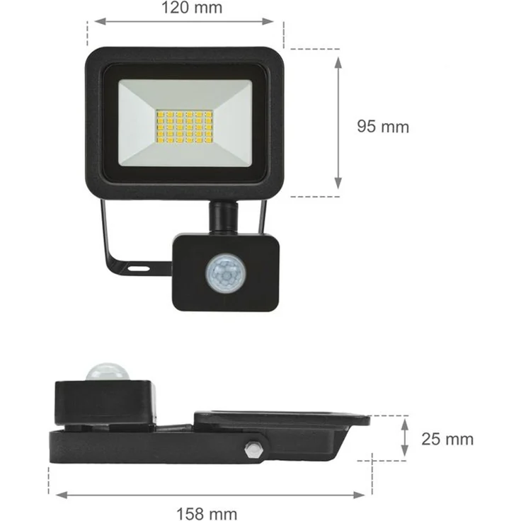 NOCTIS LUX 2 SMD 230V 20W IP44 WW black with sensor – Bild 6