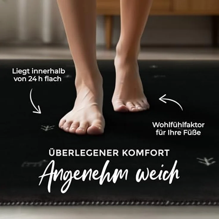 carpetfine 'Gabbeh Uni' Wollteppich, reine Wolle, Schwarz, 140x200 cm – Bild 5
