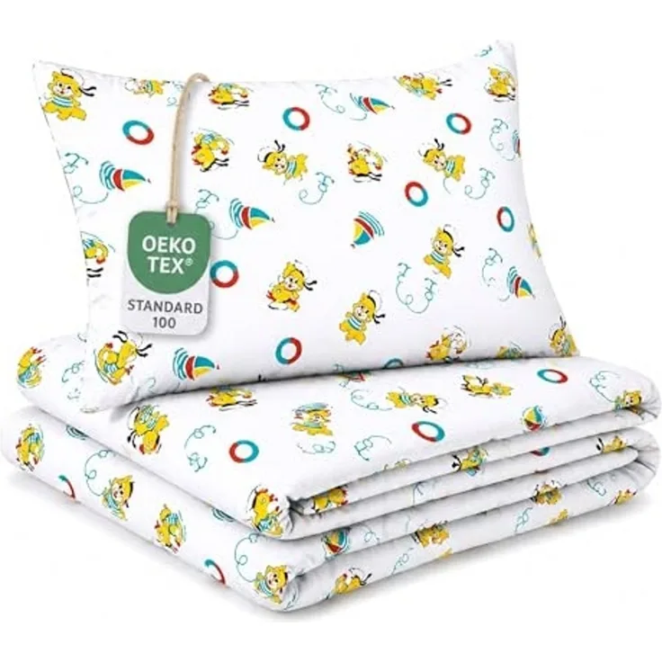 Kinderbettwäsche Paul 100x135 cm Baumwolle – 2-teiliges Set mit Kissenbezug – OEKO-TEX – Bettwäsche Kinder mit Reißverschluss, pflegeleicht & hautfreundlich