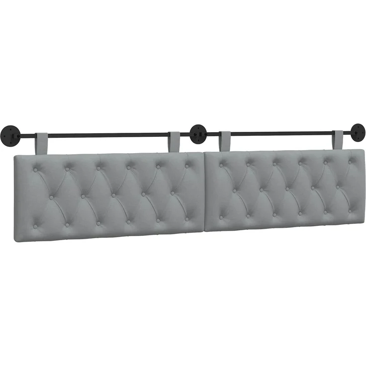 vidaXL Hängendes Kopfteil Hellgrau Stoff 7 x 210 x 55 cm – Bild 2