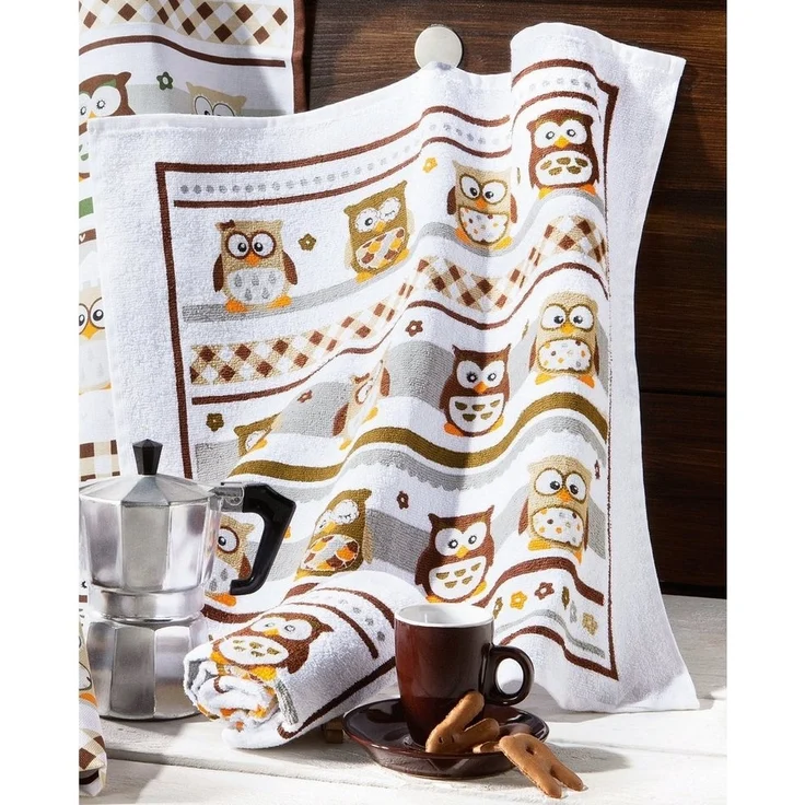 Kracht Geschirrtuch Frottier-Geschirrtuch 2er-Pack, Baumwolle Motiv – Bild 2
