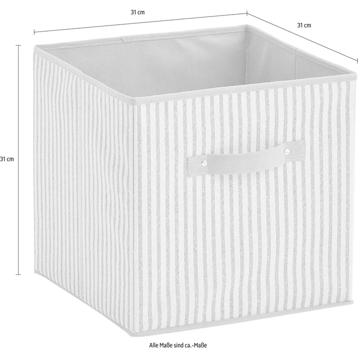 Zeller Present Aufbewahrungsbox Stripes, faltbar, Vlies, beige – Bild 3