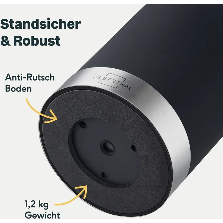 SILBERTHAL Messerblock mit Keramikmesser Set (2tlg), Flexibler Borsteneinsatz, Rutschfester Boden – Bild 3
