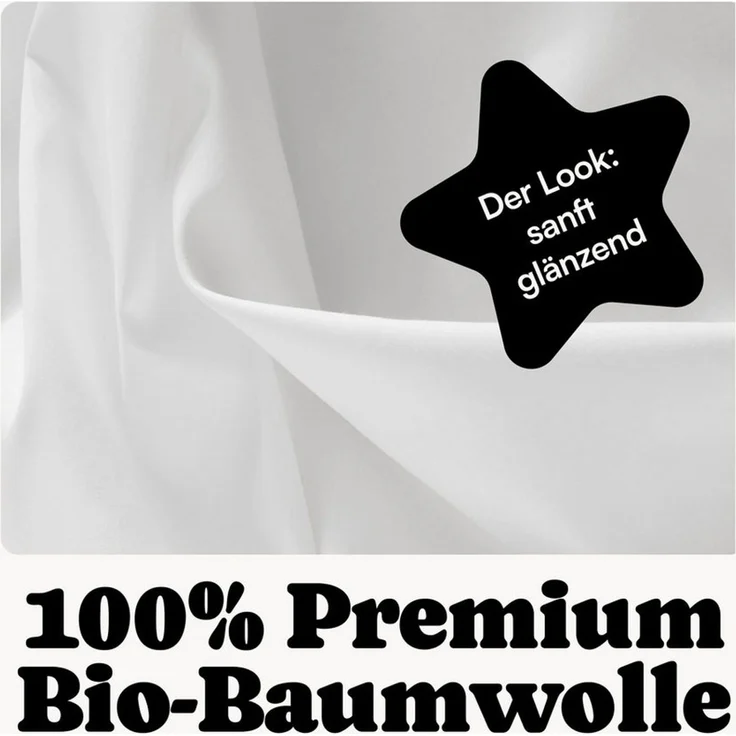 Seralino Seitenschläferkissenbezug Mako Satin Kissenbezug (100% Bio Baumwolle) weich, hautfreundlich, (2 Stück), Fairtrade/ GOTS zertifizierte uni Kissenhülle mit Reißverschluss – Bild 3
