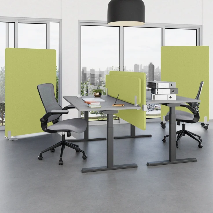 Rheinland Möbel FocusWall STWR1018 – Akustik-Stellwand 1000×1800 mm in Stofffarbe Apple inkl. Rollen – Mobile Schreibtisch-Trennwand für Büro & Homeoffice – Schallschutz – Made in Germany – Bild 3
