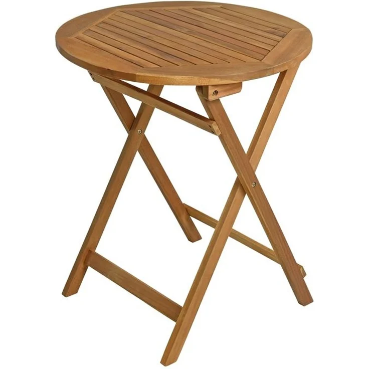 Balkontisch Klapptisch Holztisch Ø 57 cm Rund Gartentisch Tisch Akazie 72,5 cm – Bild 10
