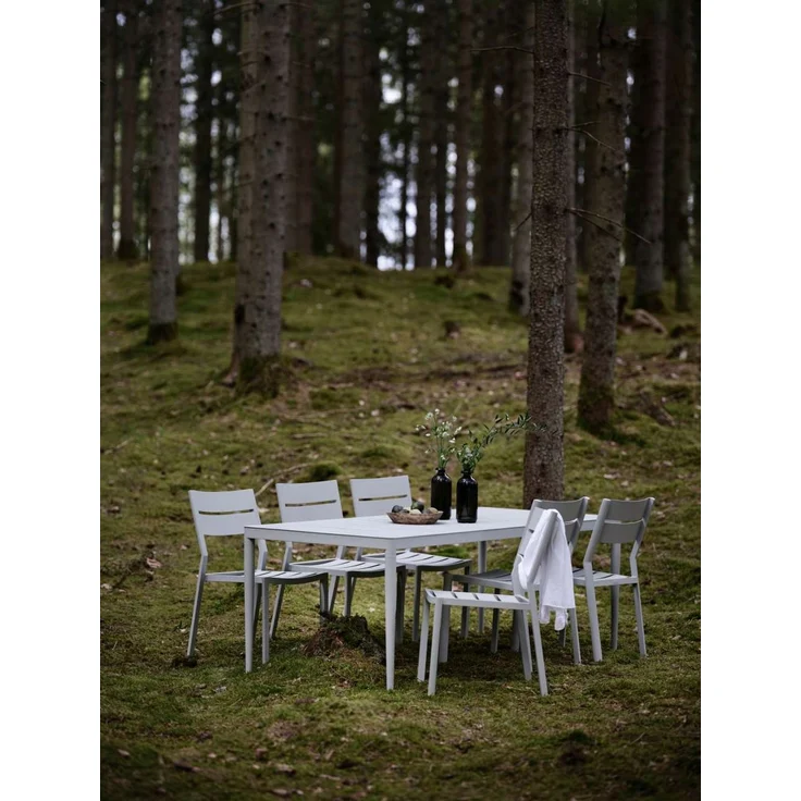Gartenesstisch Bigby aus Aluminium, modern, rechteckig, hellgrau, 195x90 cm, für 6–8 Personen – Bild 3